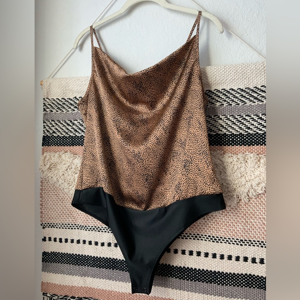 NWT women’s animal print satin bodysuit